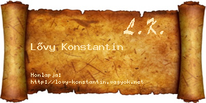 Lővy Konstantin névjegykártya